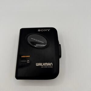 SONY Walkman WM-EX102 Portable Cassette Player Mega Bass Black FOR PARTS/REPAIR
